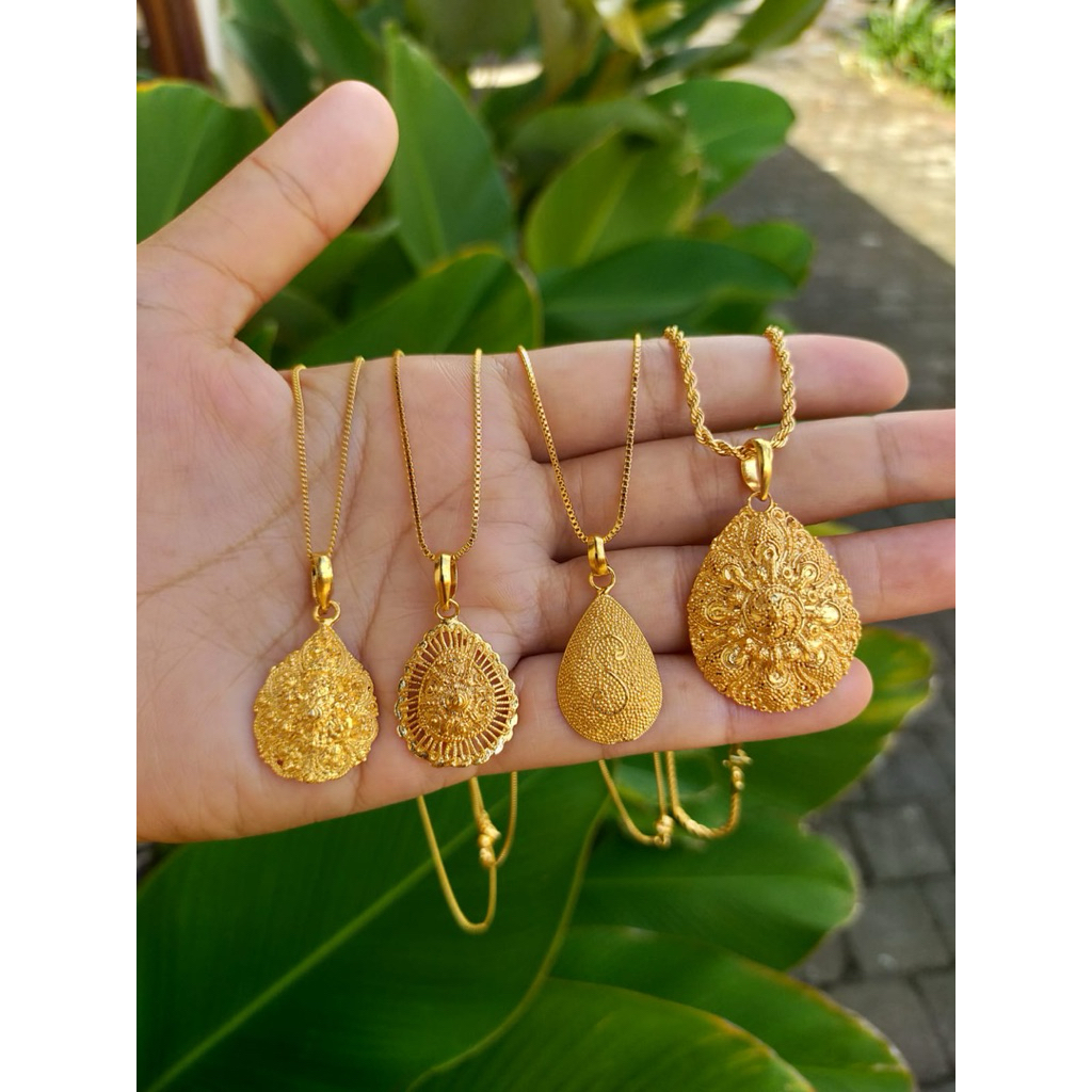 Kalung Bun Bali Tetes dan Minang Ukir Bali lapis emas