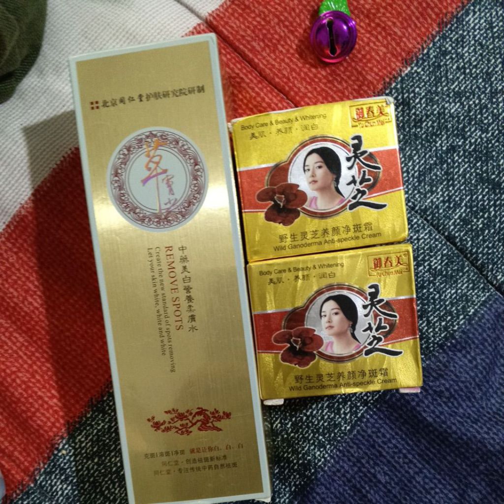 krim siang malam yu Chun mei Ganoderma gold dan toner gold yu Chun mei.cordyceps.iso original