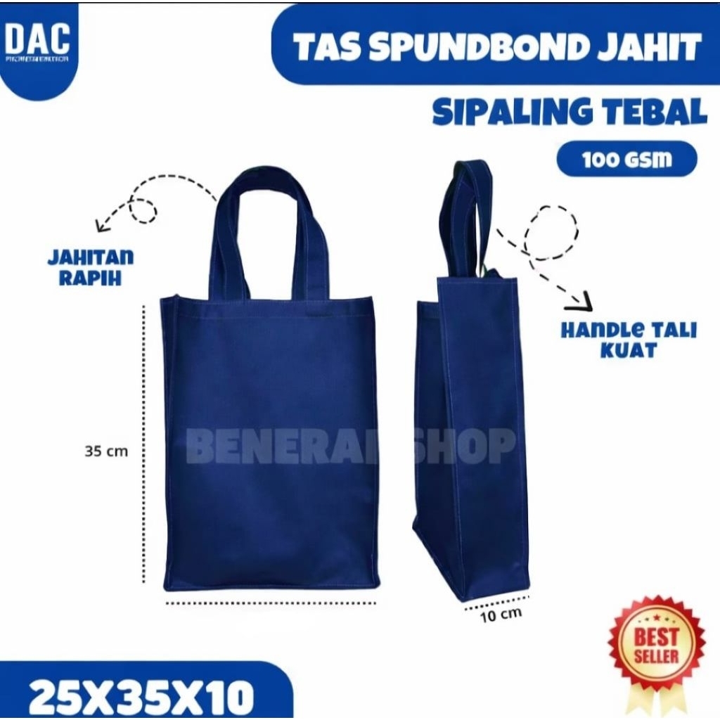 Tas spunbond 100gsm 25x35x10 polos