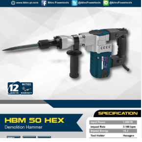 BITEC mesin bobok beton jack hammer HBM 50 HEX bitec HBM50 / BITEC HBM50 HEX MESIN BOBOK BETON JACK 