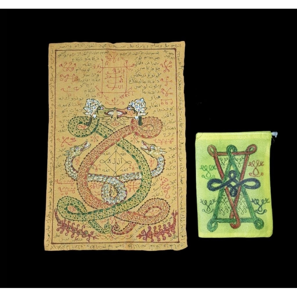 Koleksi Lukisan TL kain Kuning Pakem Naga Tatmala Karya H.Ibrahim