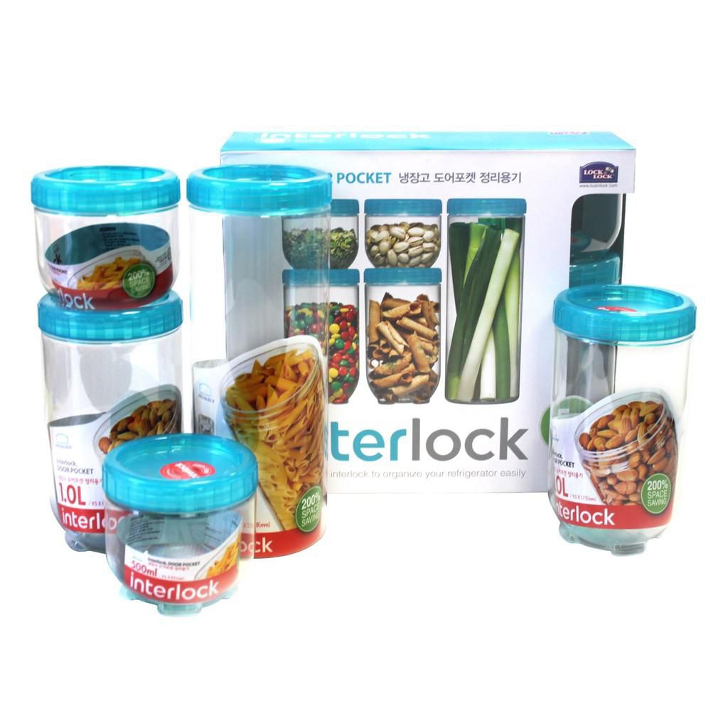 Lock&Lock & Lock n LocknLock Gift Set Interlock Door Pocket 5P 4P 3P Tempat Makanan Food Container T