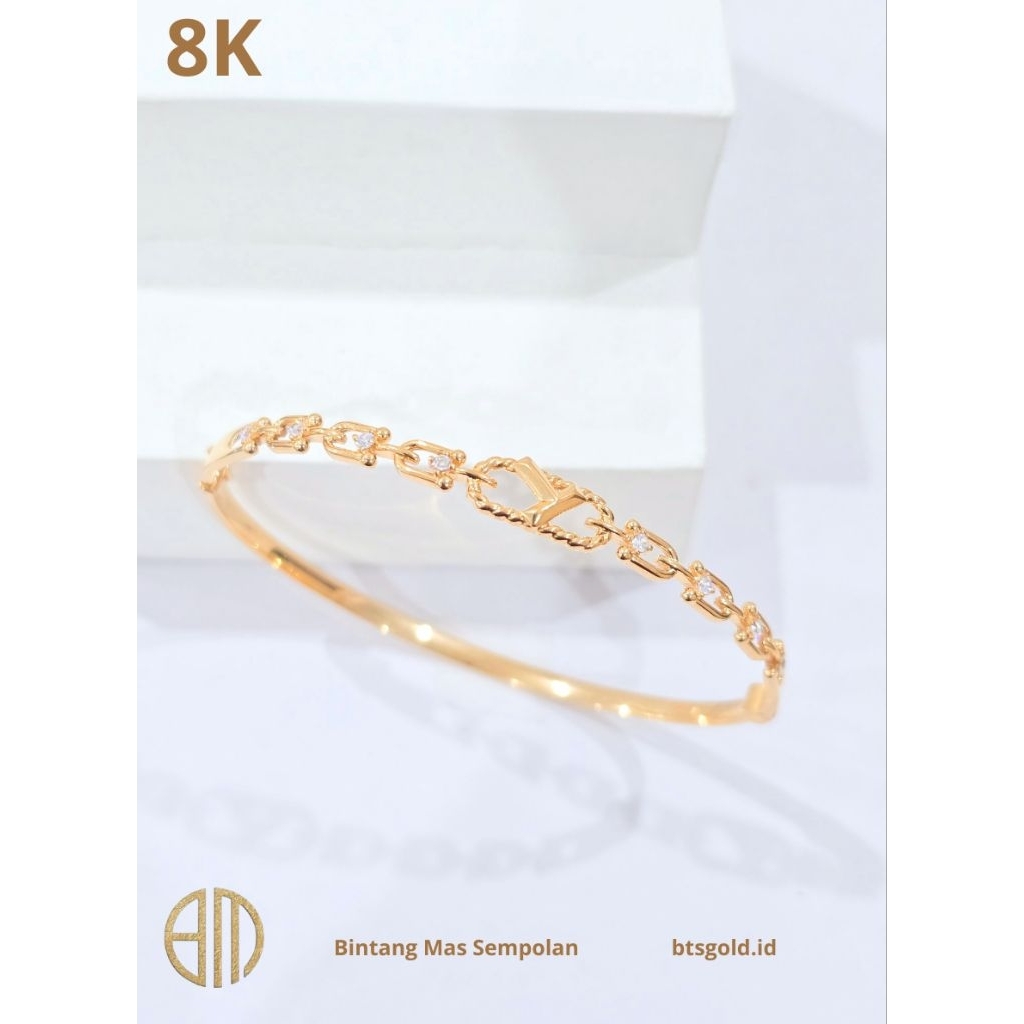 Gelang Emas Bangle Tiffany Permata | 8K