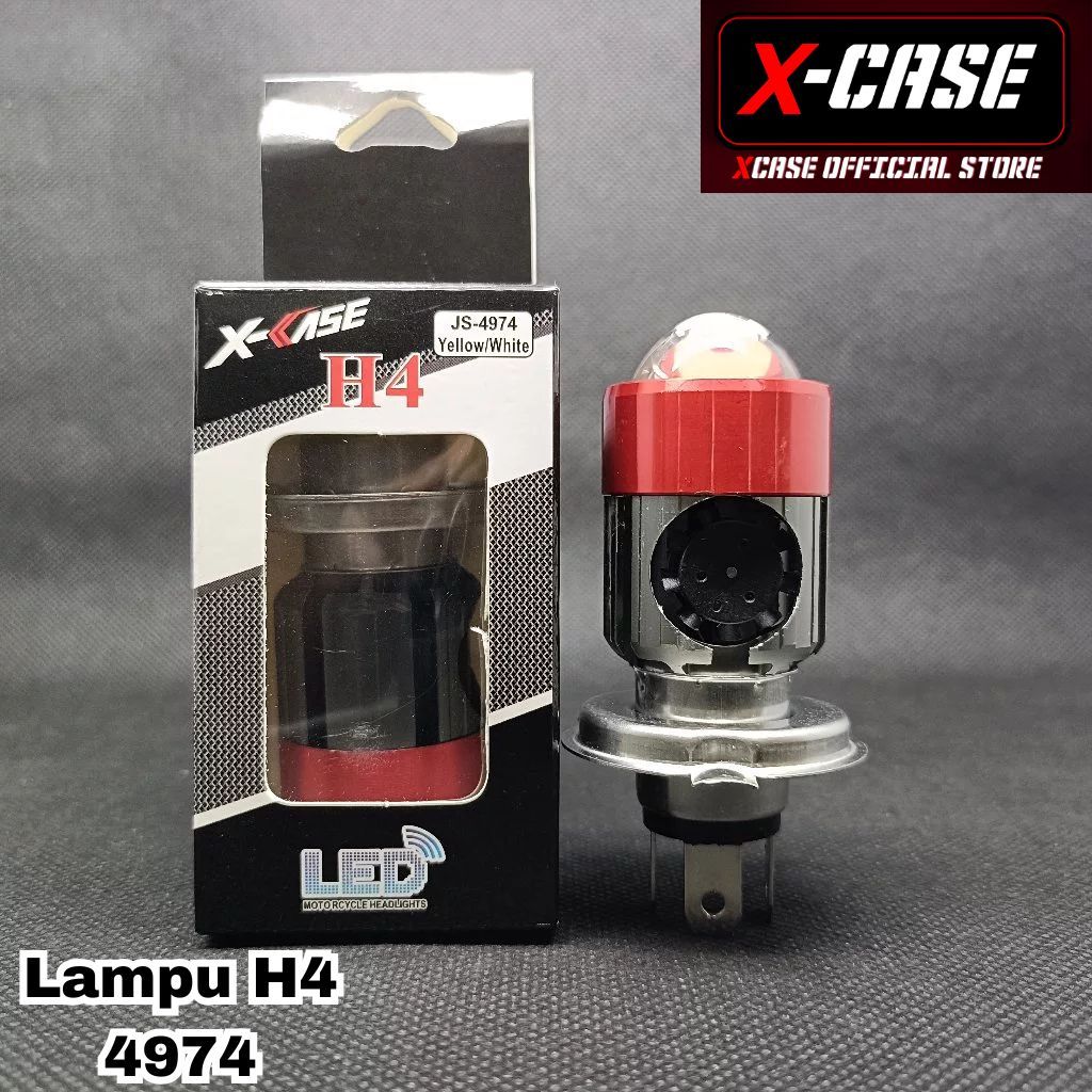 X CASE LED H4 Laser 2 Warna Putih Kuning