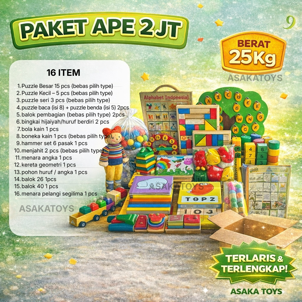 Mainan Alat Permainan Edukatif ( APE ) PAUD tahun 2026 paket 2jt - Termurah