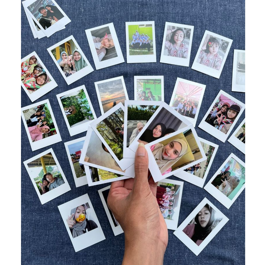 paket hemat foto polaroid (100pcs) cetak foto polaroid laminasi 2 sisi, photo polaroid custom aesthe