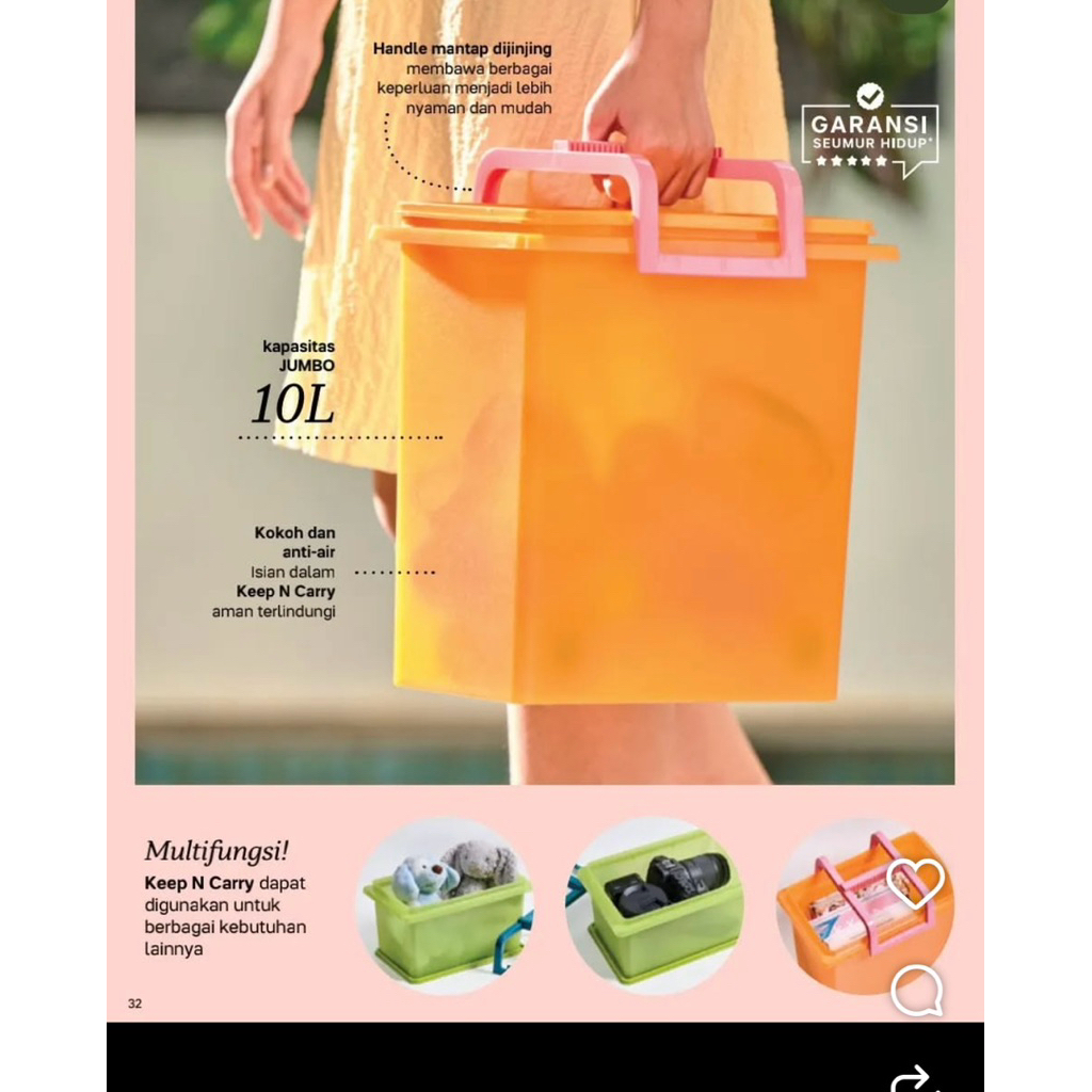 KEEP N CARRY 5KG dan 10 kg/ 5 kg JUMBO KEEP N CARRY TUPPERWARE ORIGINAL