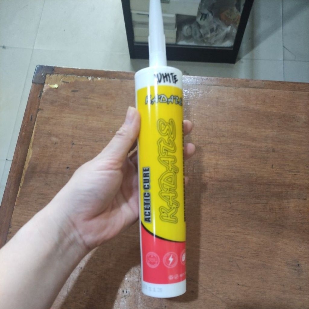 Lem Kaca Putih/white lem super silicone /lem silikon tembak putih 300ml ( LEM KACA PUTIH )