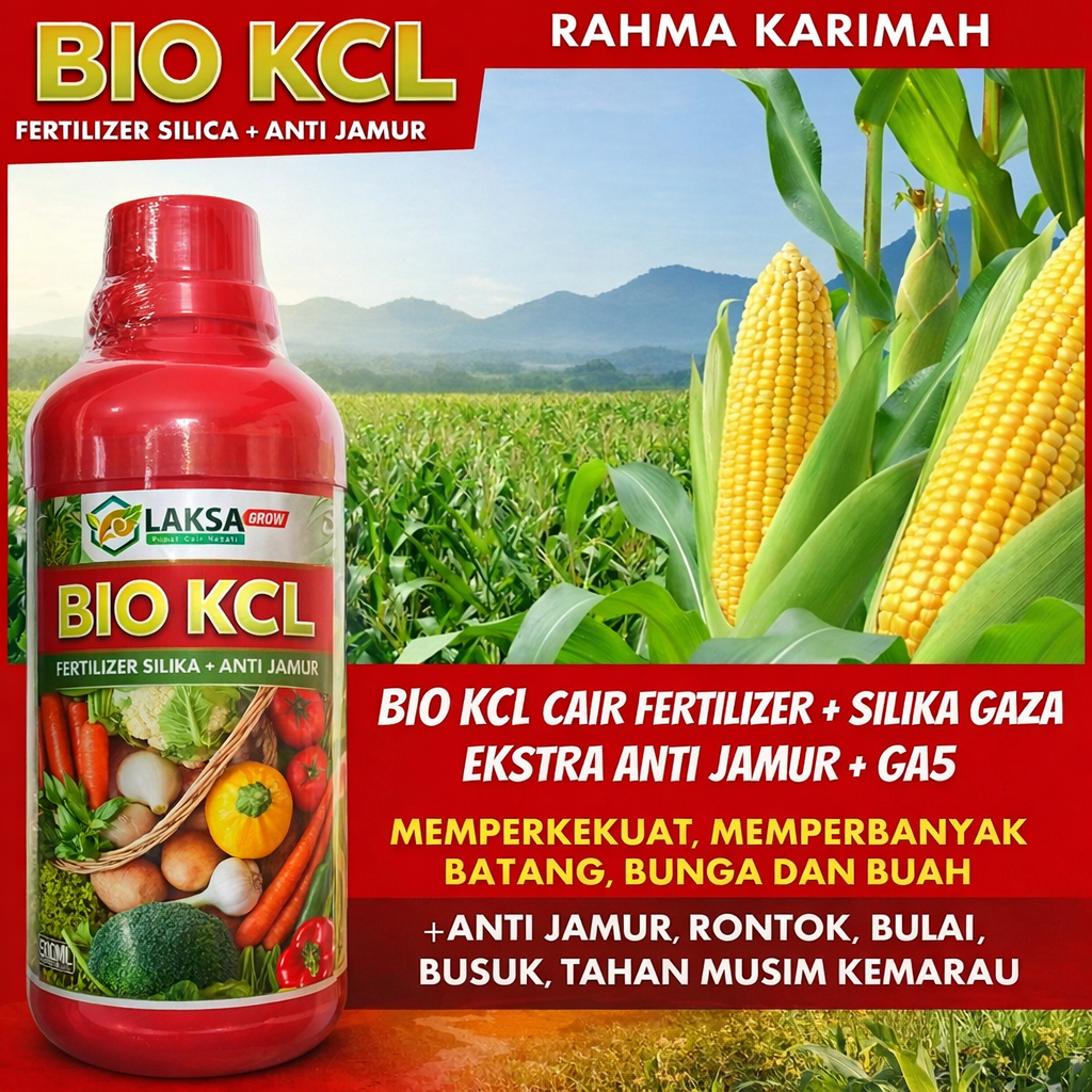 Inovasi Terkini: Pupuk Kalsium Cair Pelebat Jagung BIO KCL LAKSA isi 500 ML - Solusi Anti Bulai dan 