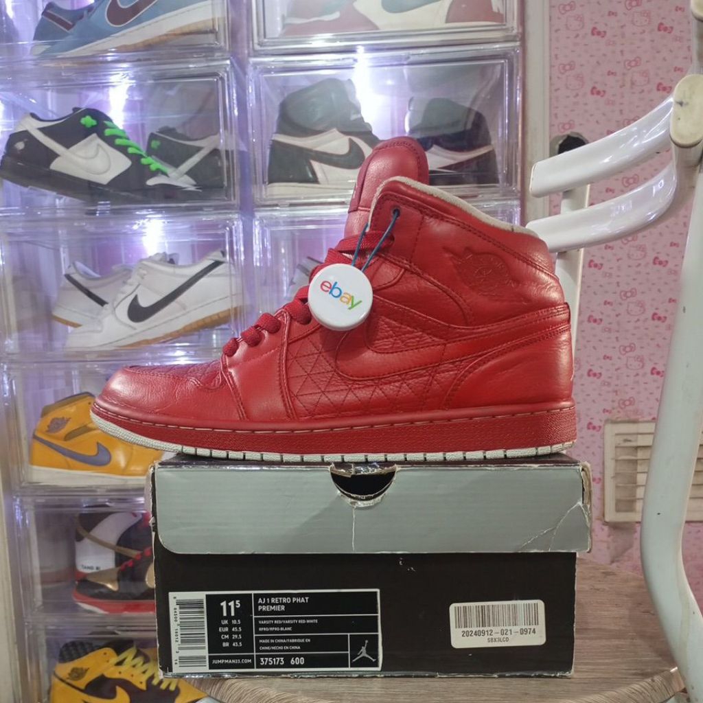 Air Jordan 1 Retro Phat Premier Varsity Red 2009, Size: 45,5 Authentic/Original 1000%
