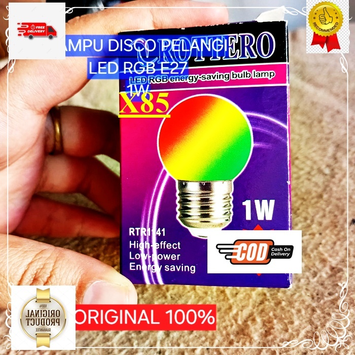 X85  MULTI FUNGSI UNIVERSAL Lampu LED PELANGI RGB OTOMATIS E27 Strip BULB LAMP MINI 1 WATT 7 WARNA A