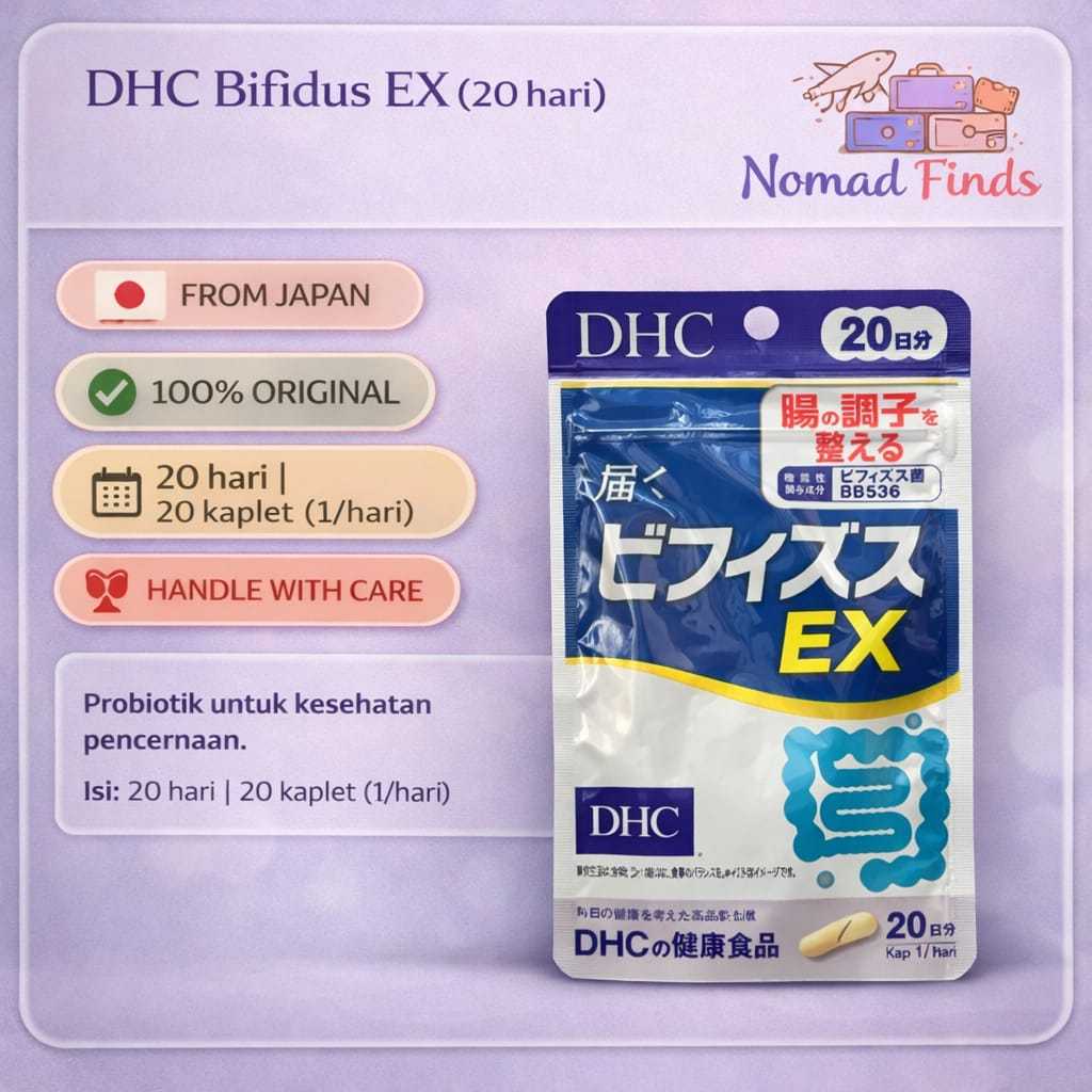 DHC Delivered Bifidus EX 20 days DHC Supplement Bifidobacterium Obat Pencernaan Melancarkan BAB meny