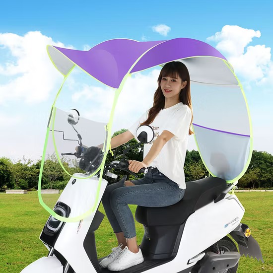 SUPERMARKET IMPORT Kanopi Motor Anti Panas Dan Hujan Tenda Motor Terbuka Topi Jas Motor Aksesoris Ca