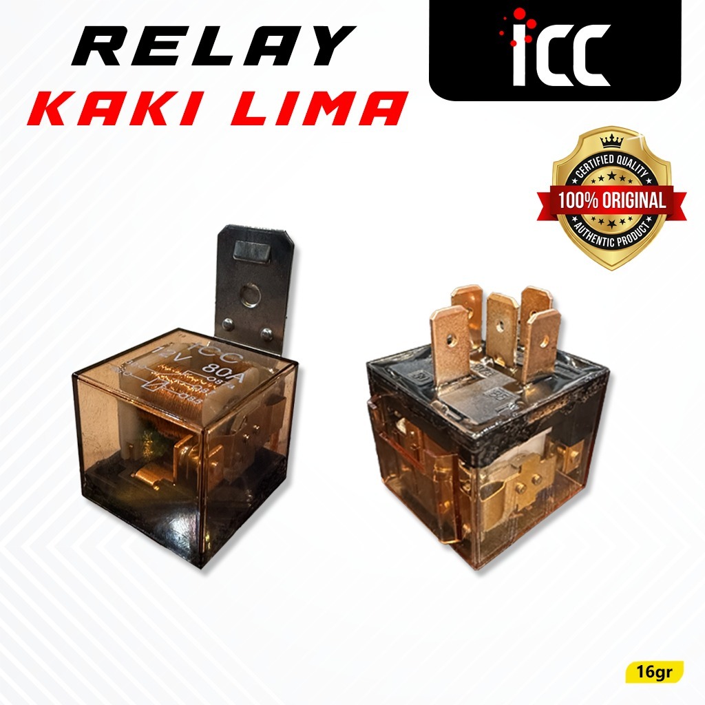 Relay Kaki 5 Transparan ICC 12V 80A Relay Motor Mobil (HARGA SATUAN)