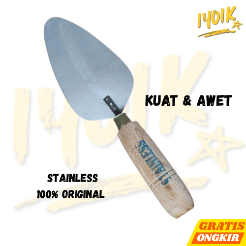 Cetok Stainless ORIGINAL pecok galur Sendok Semen Asli Cetok sekop mini Tukang Alat tani perkebunan