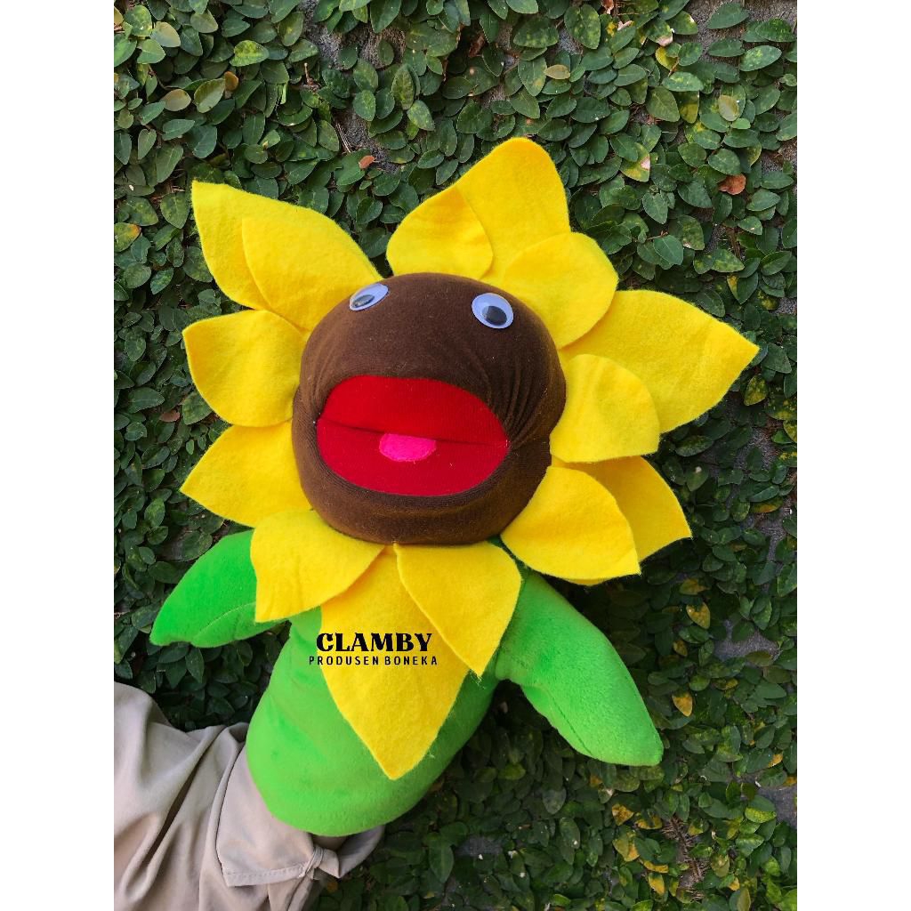 Boneka Muppet Mulut Gerak Bunga Matahari ukuran 75cm/Hand Puppet Ventriloquist/ Boneka cablak
