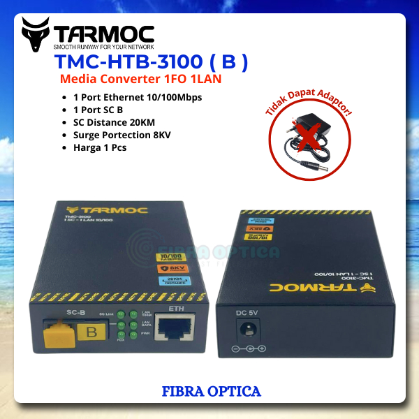 Tarmoc TMC-HTB-3100-B | 1FO 1LAN 10/100 Mbps Netlink HTB3100 | Media Converter tanpa Adaptor