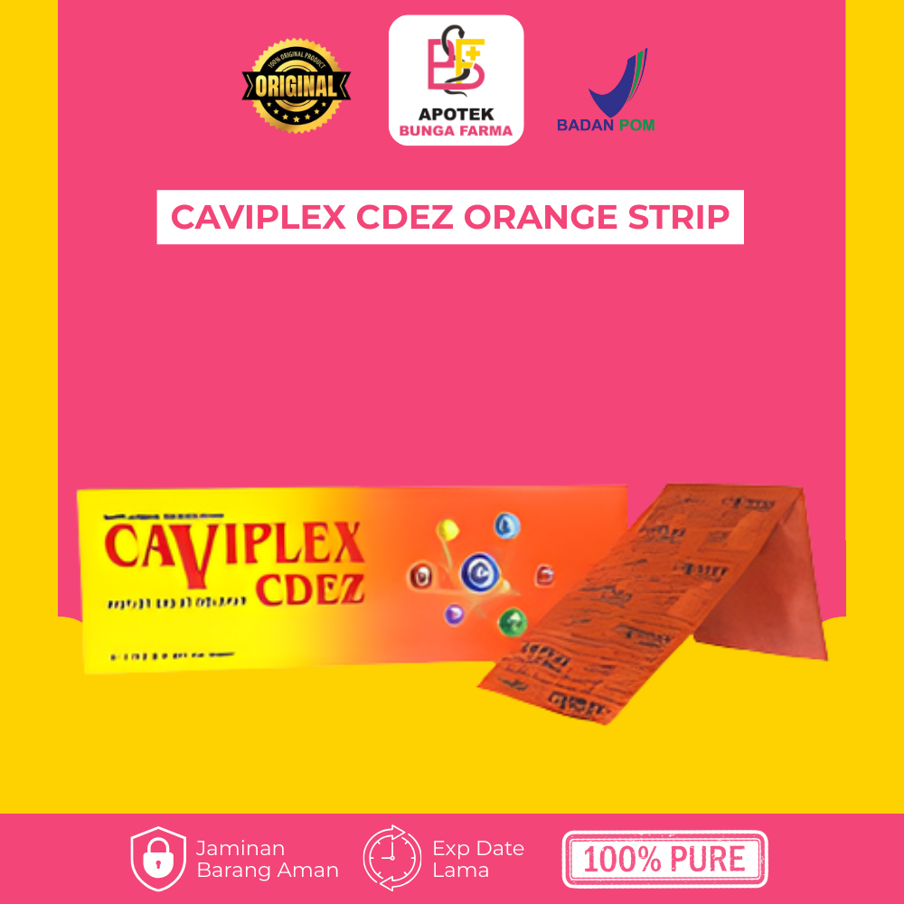 Caviplex CDEZ Orange / Vit C, D, E & Zinc - Suplemen Imun - Kemasan Strip