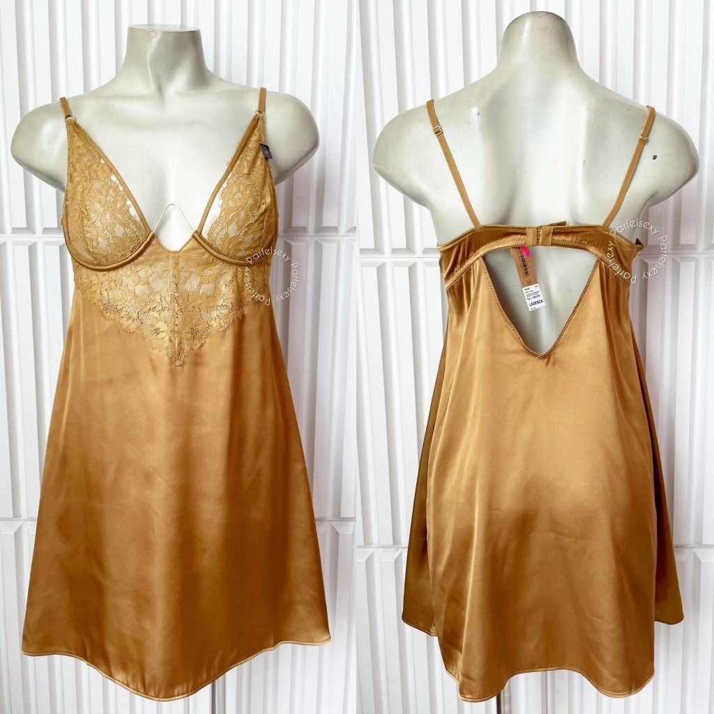 La Senza Satin Chemise Lingerie Ada Kawat XS S 60263474 60263327