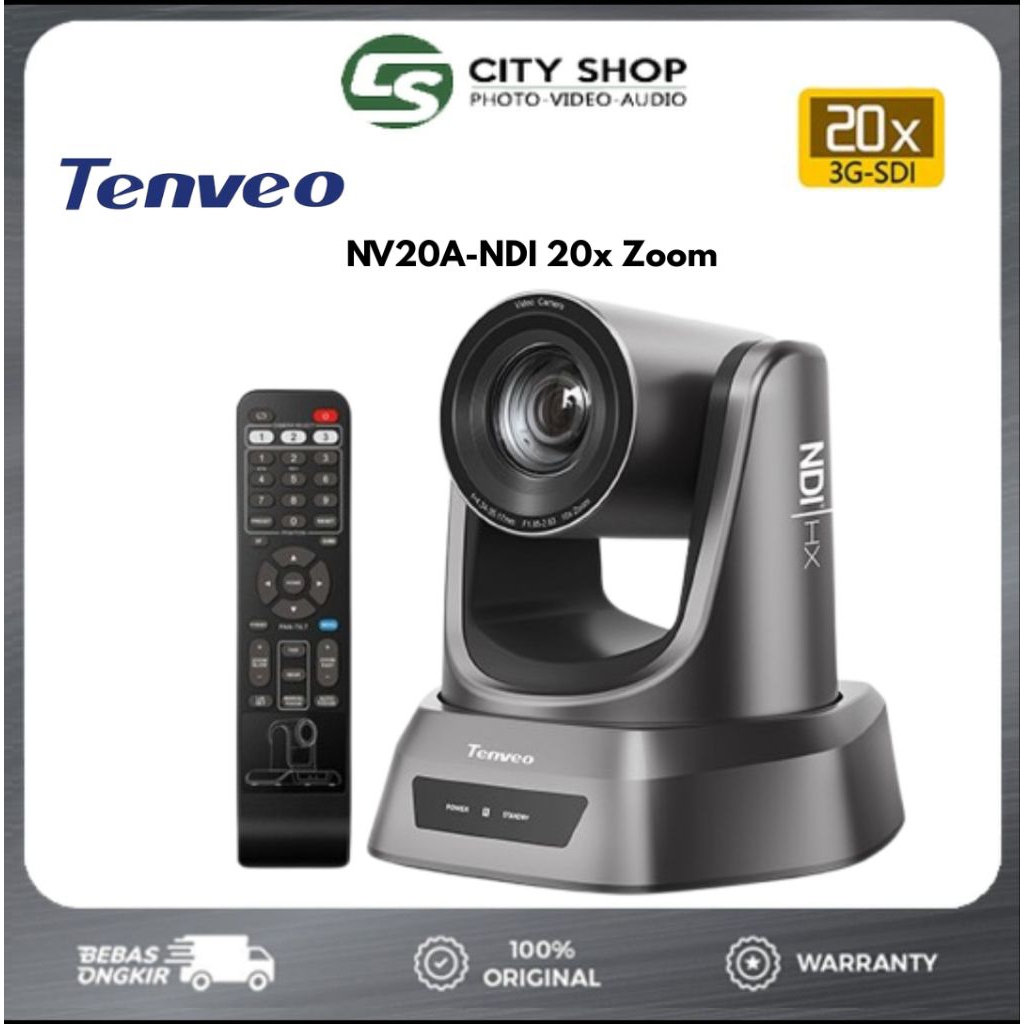 Tenveo NV20A - NDI 20x Zoom PTZ Camera Video Conference