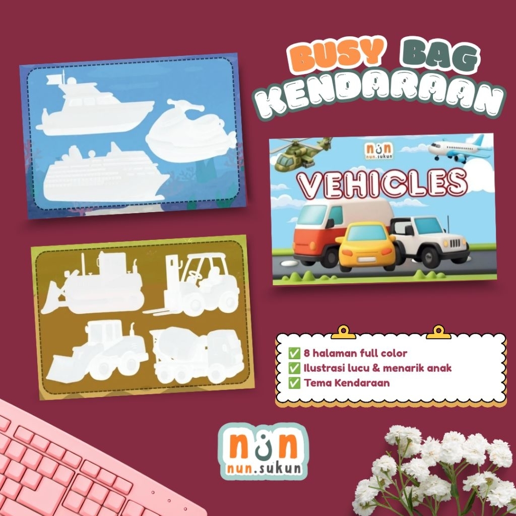 BUSY BOOK - BUSY BAG - ACTIVITY BOOK KENDARAAN | TRANSPORTASI