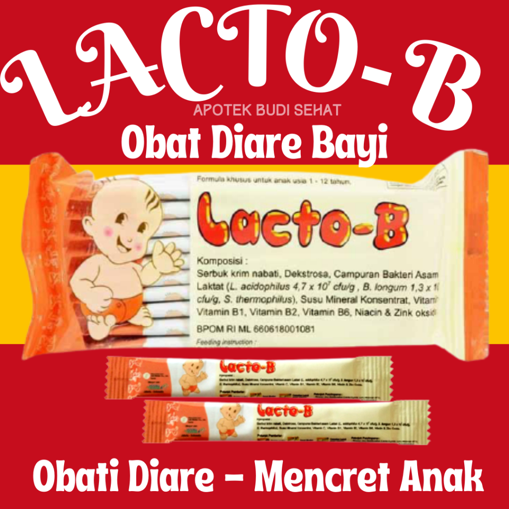 Lacto B Obat Mencret Bayi Obat Diare Bayi Obat Diare Anak per 10 pcs