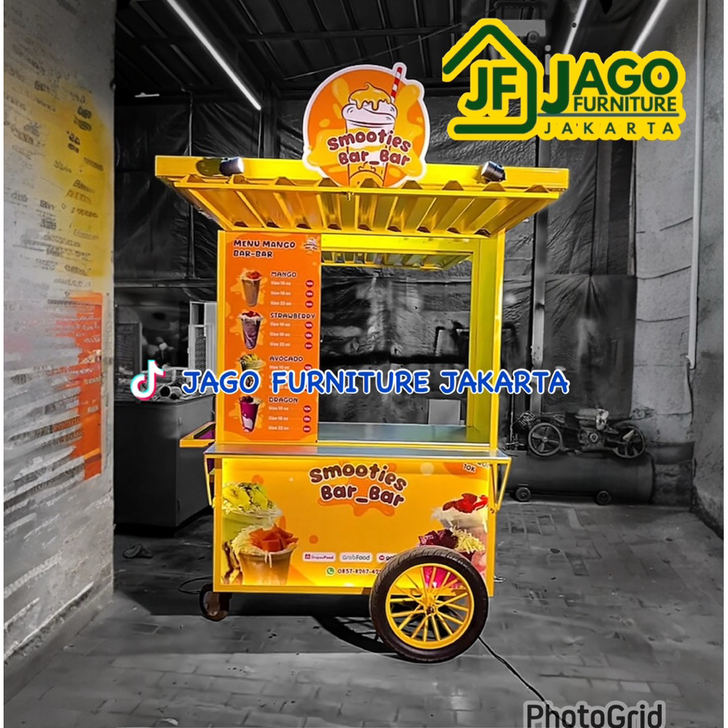 Gerobak dimsum, gerobak pempek, gerobak es teler, gerobak es serut, gerobak cincau, gerobak sempol, 