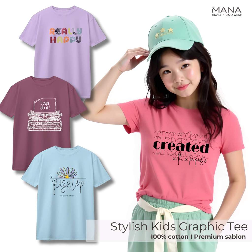 baju kaos t shirt simpel tulisan anak perempuan - kaos distro tulisan kekinian korean style lucu