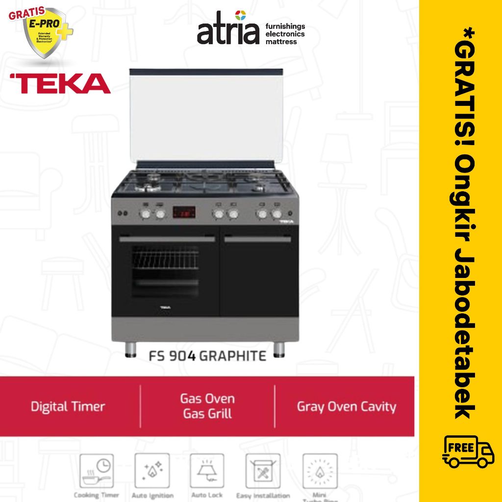 Freestanding Cooker Teka FS 904 / FS904 Graphite / Silver - Kompor Gas Dengan Oven