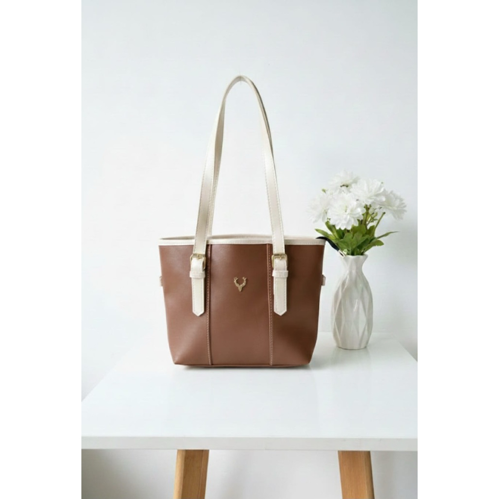 Tas Wanita Tote Bag Import Premium Model Bahu Resleting Kapasitas Besar