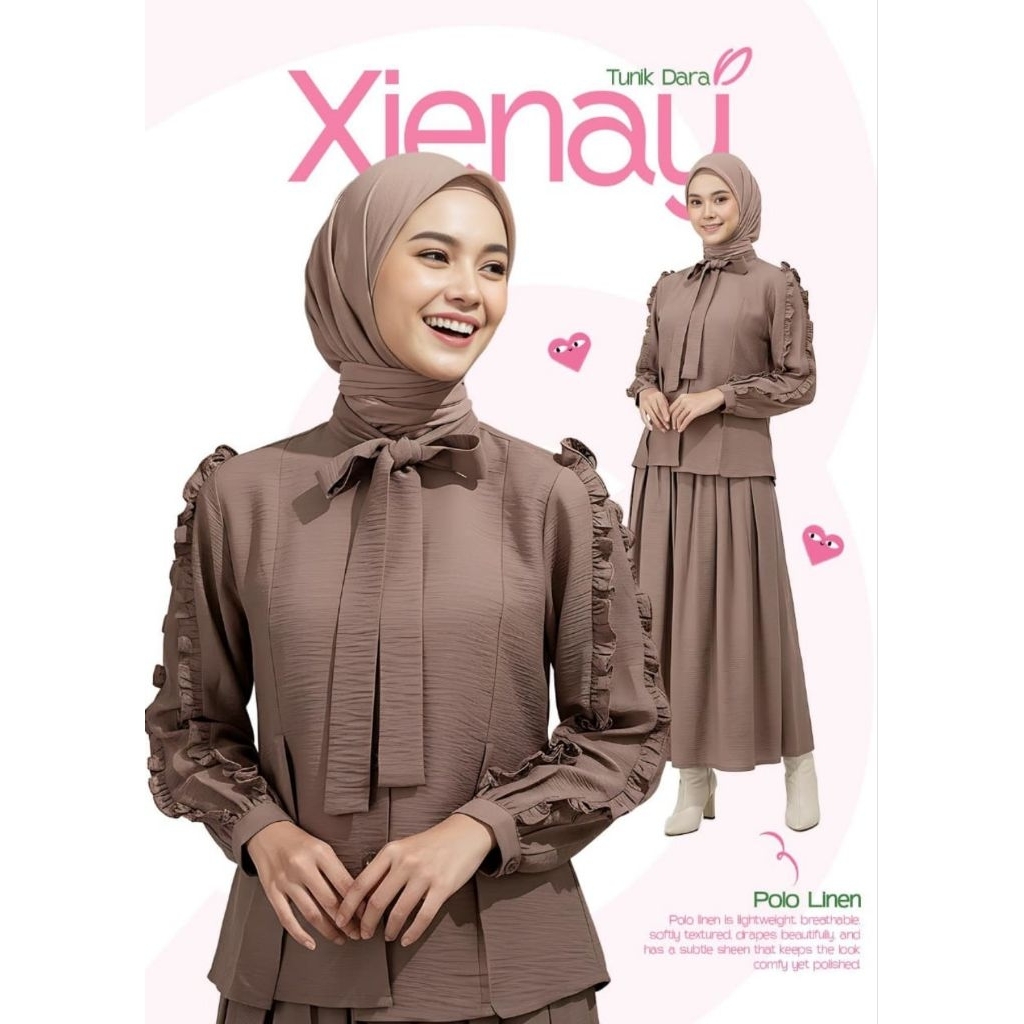 Rabbani - Tunik Wanita Dara Xienay |  Baju Atasan | Tunik Rabbani Ori