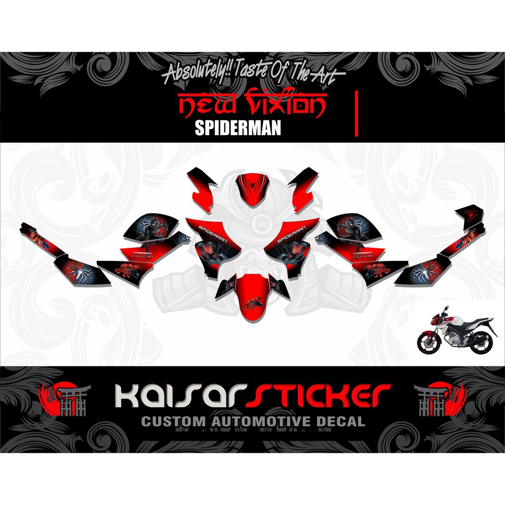 DECAL STICKER MOTOR NEW VIXION STIKER DECAL VIXION SPIDERMAN FULL BODY