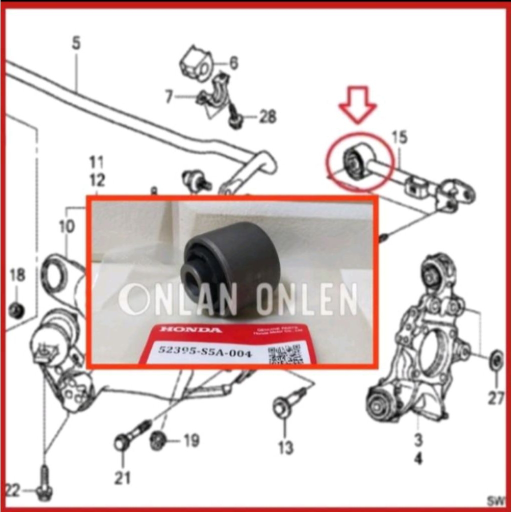 BUSHING UPPER ARM BELAKANG CRV GEN 2 3 4