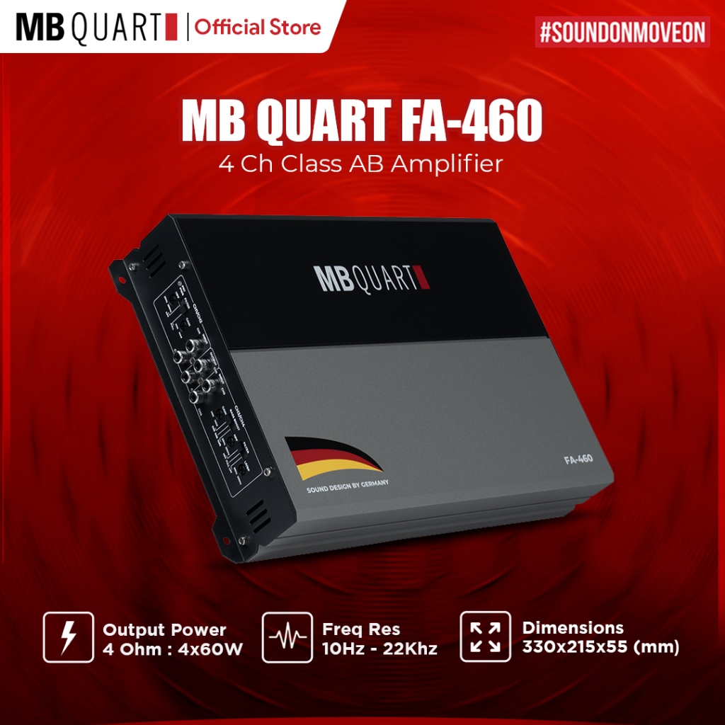MB Quart FA-460 4 Ch Class AB Power Amplifier