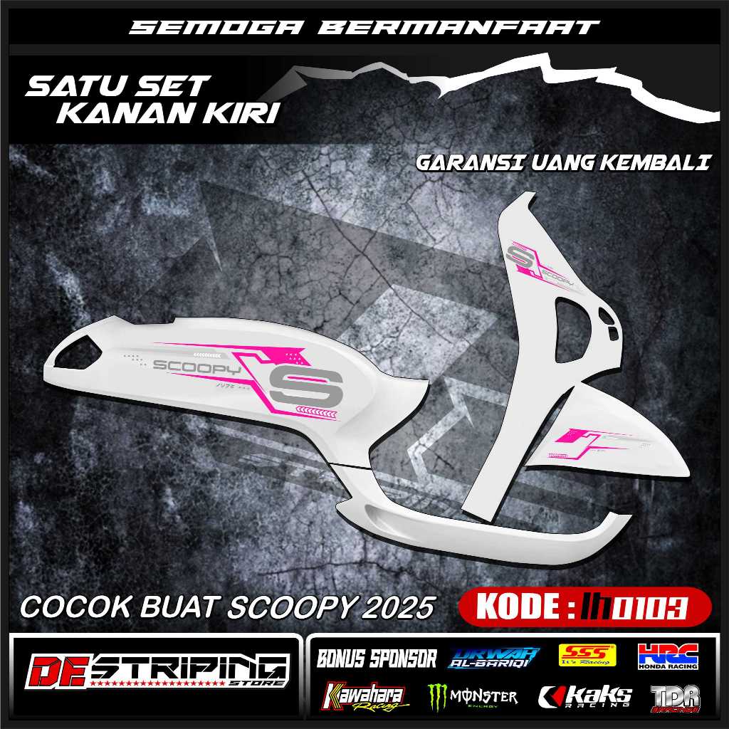 IH0103 Striping Scoopy 2025 Transparan Motif Simpel Stiker Honda Scoopy New 2025 Stiker Skotlet Simp