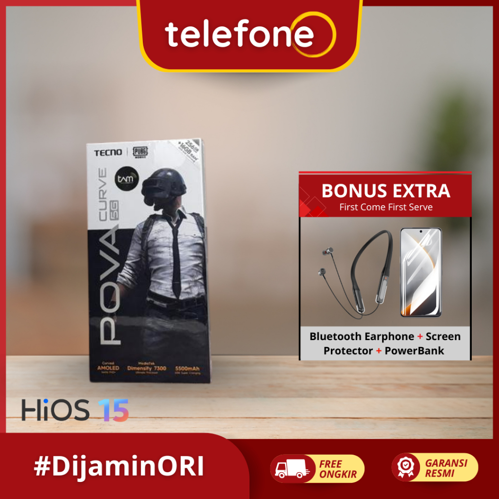 TECNO Pova Curve 5G RAM 8GB Internal 256GB Handphone Smartphone Original Garansi Resmi 1 Tahun Bater