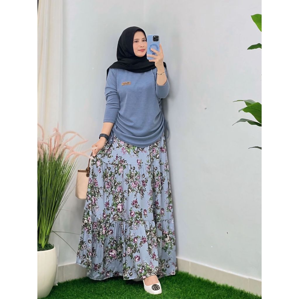 ROK RAYON DIVA SET , SETELAN ROK KNIT MIX RAYON BAHAN ADEM NYAMAN DI PAKAI