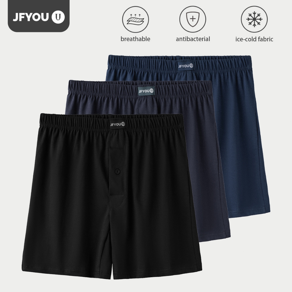 Live JFYOU  Celana pendek pria  3 pcs Boxer Pria Kenyamanan yang luar biasa