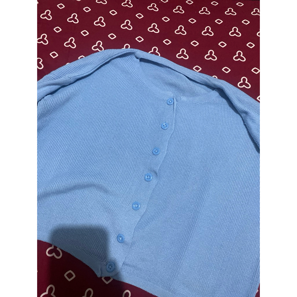 CARDIGAN RAJUT BIRU