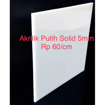 Akrilik Putih solid 5mm Rp 60 / cm persegi Potongan Akrilik 5mm