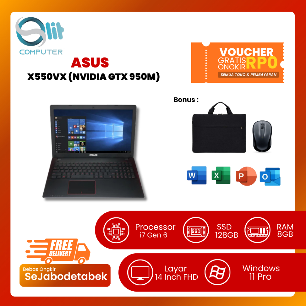 Asus X550UX i7 HQ | GTX 950M | RAM 8GB | FHD | Laptop Gaming