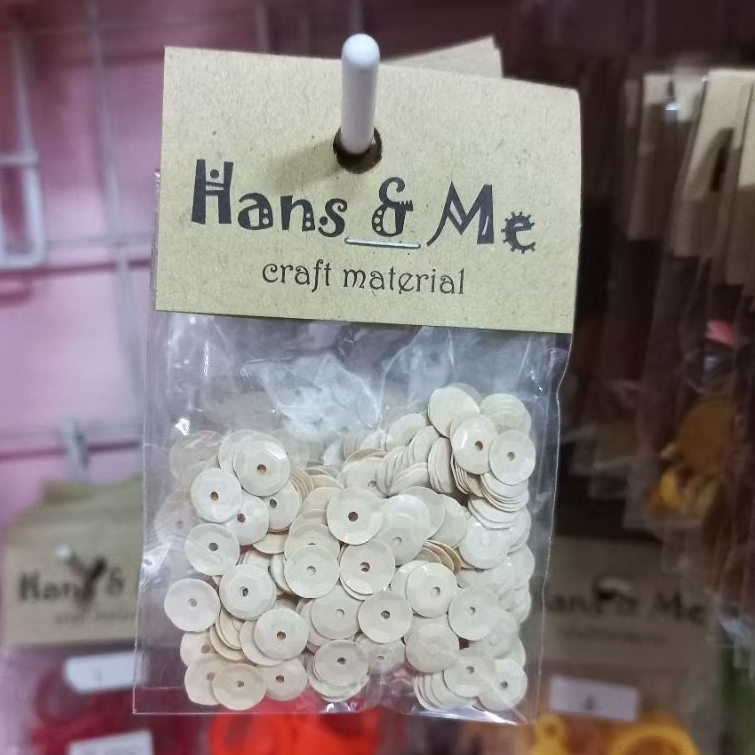 Payet Manik Piring 6mm Cream