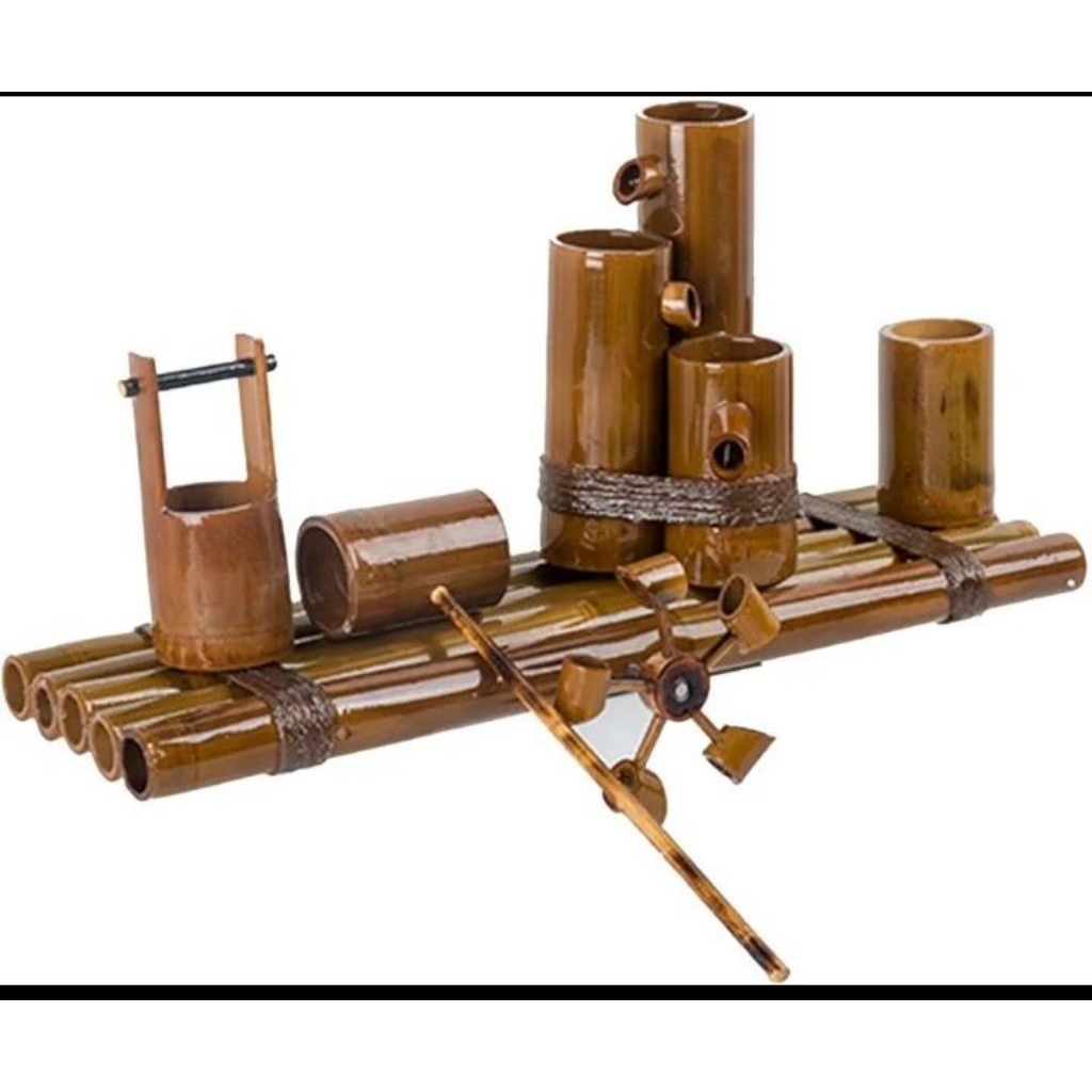 aksesoris Dekorasi aquarium pancuran bambu