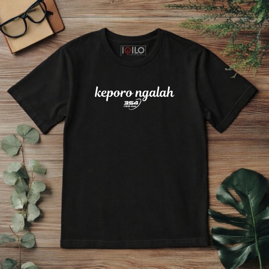 IQILO MERCH - kaos kata KEPORO NGALAH