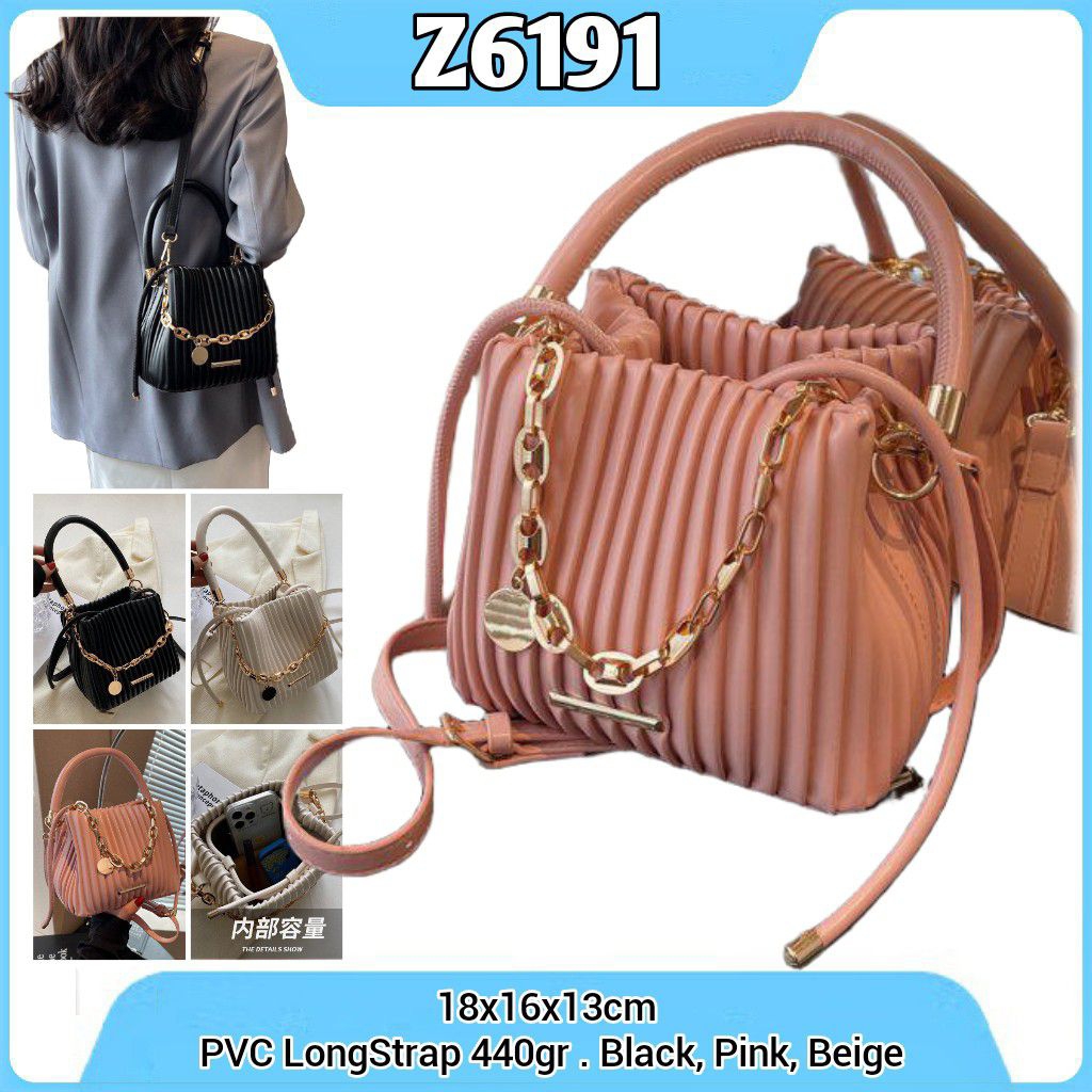 Gij. Bucket Bag SlingBag Handbag Tas Ember Serut Z6191 1kg2 PLEATED MINI BUCKET BAG Tas COD Viral Te