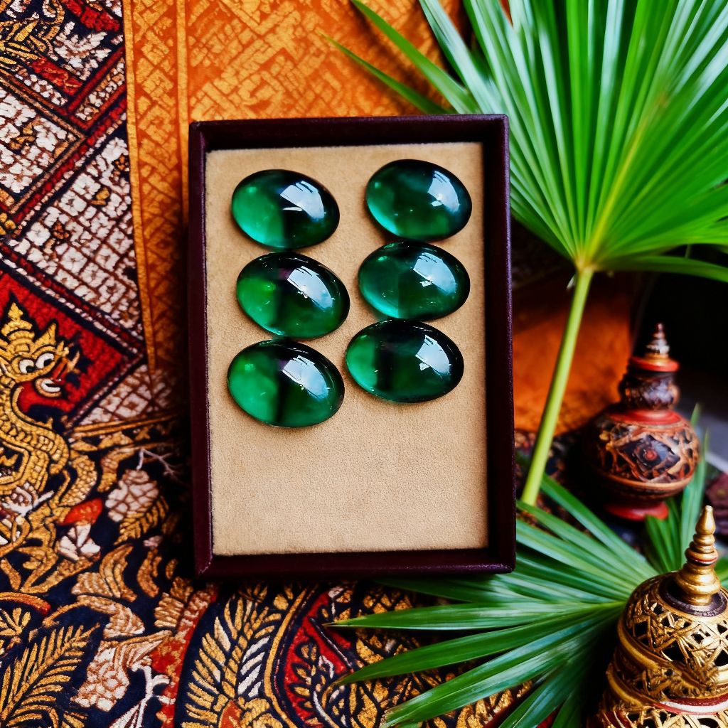 Batu Akik Zamrud Suji Hijau Meraks 18x13mm Terbaik