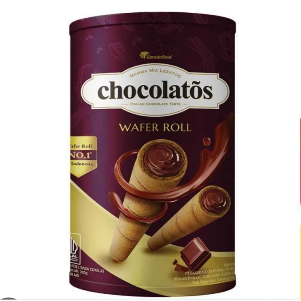 chocolatos wafer roll kaleng