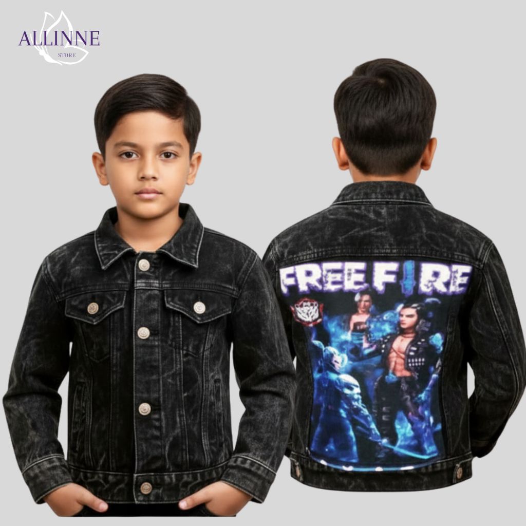 JACKET ANAK JEANS CHARACTER PRINTING TERBARU COWOK/CEWEK M, L, XL, XXL