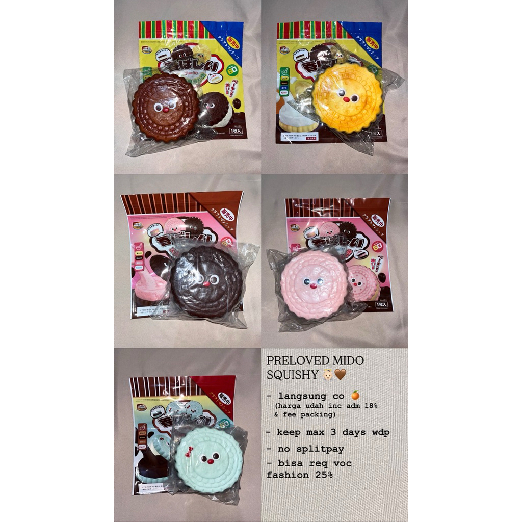 [BACA DESKRIPSI] preloved squishy ibloom, punimaru strawberry, punimaru mochi seal, animal bun, mars