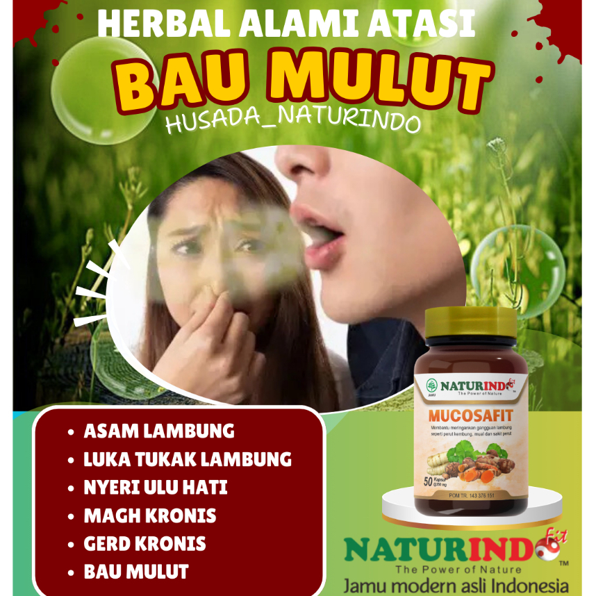 Penghilang Bau Mulut Herbal Mucosafit Alami Asli Naturindo Original Ampuh untuk Bau Mulut Akibat Lam